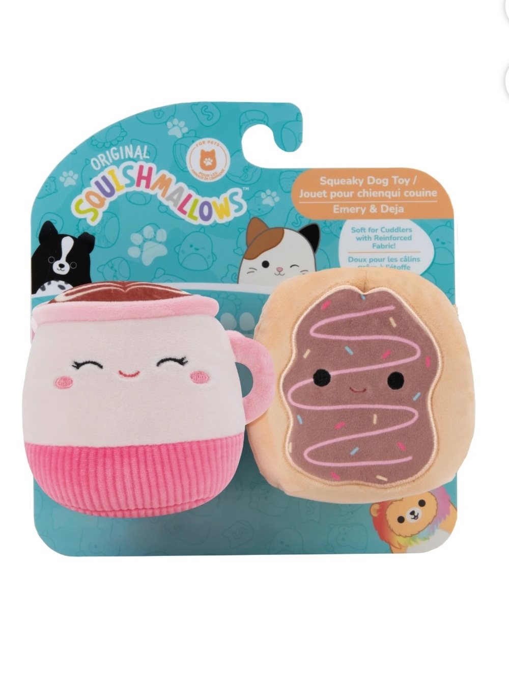 Squishmallows Original 3.5 inch 2-Pack Emery Latte and Deja Donut Plush Dog Toys